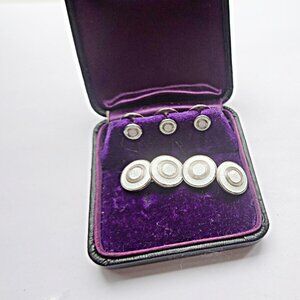 Art Deco Sterling Tuxedo Cufflinks Studs